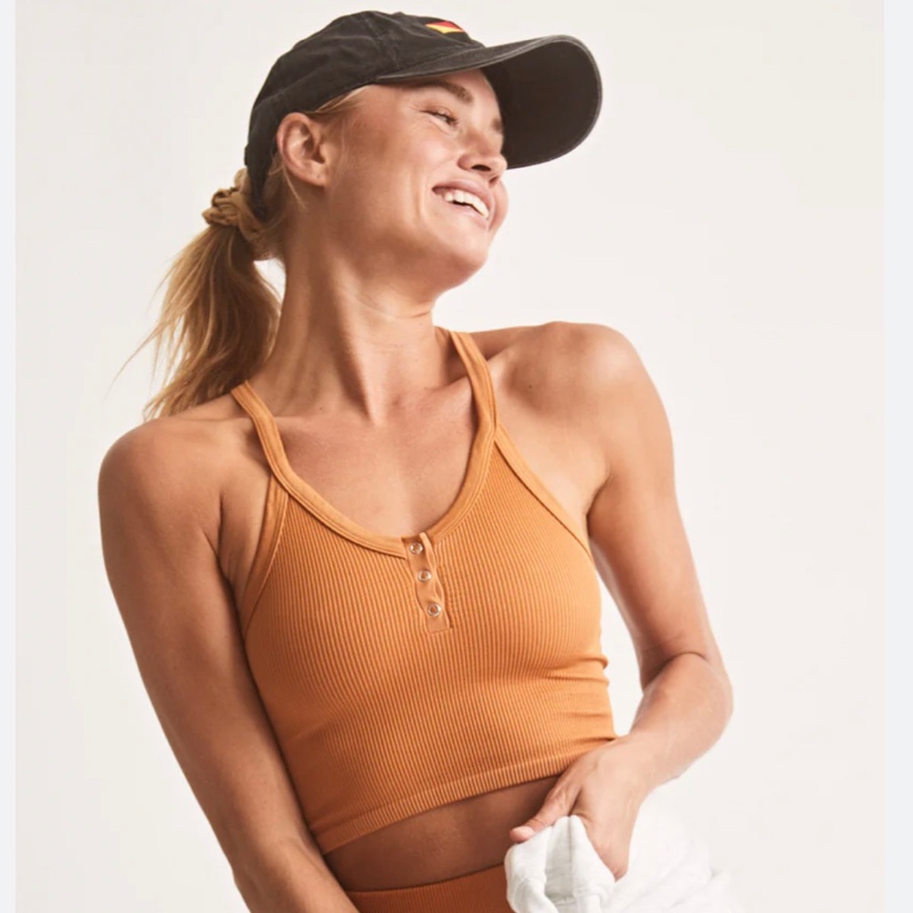 Free People Orange Crop Top